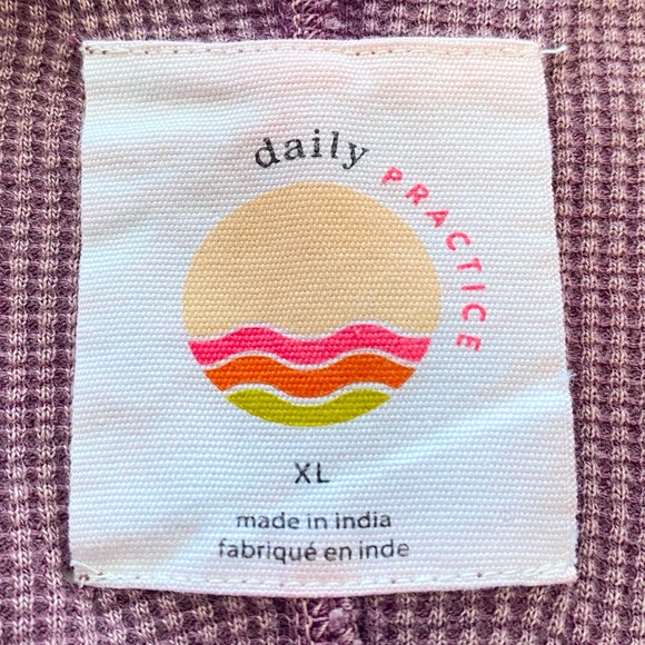 Anthropologie Daily Practice Washed Cranberry Waffle Long Sleeve Shirt, … - Picture 6 of 10